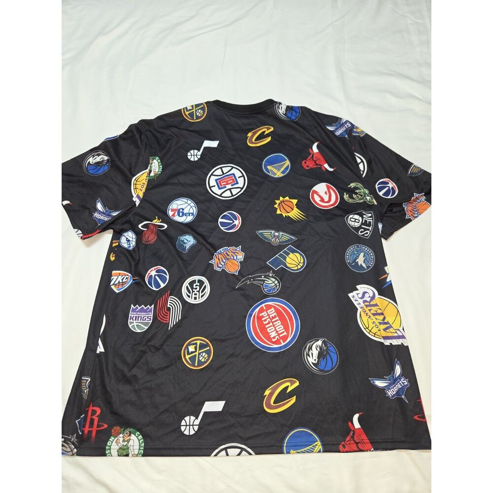 NBA All Teams Logo Graphic T-Shirt Black 4XL Oversized Basketball Print Tee - Picture 4 of 4
